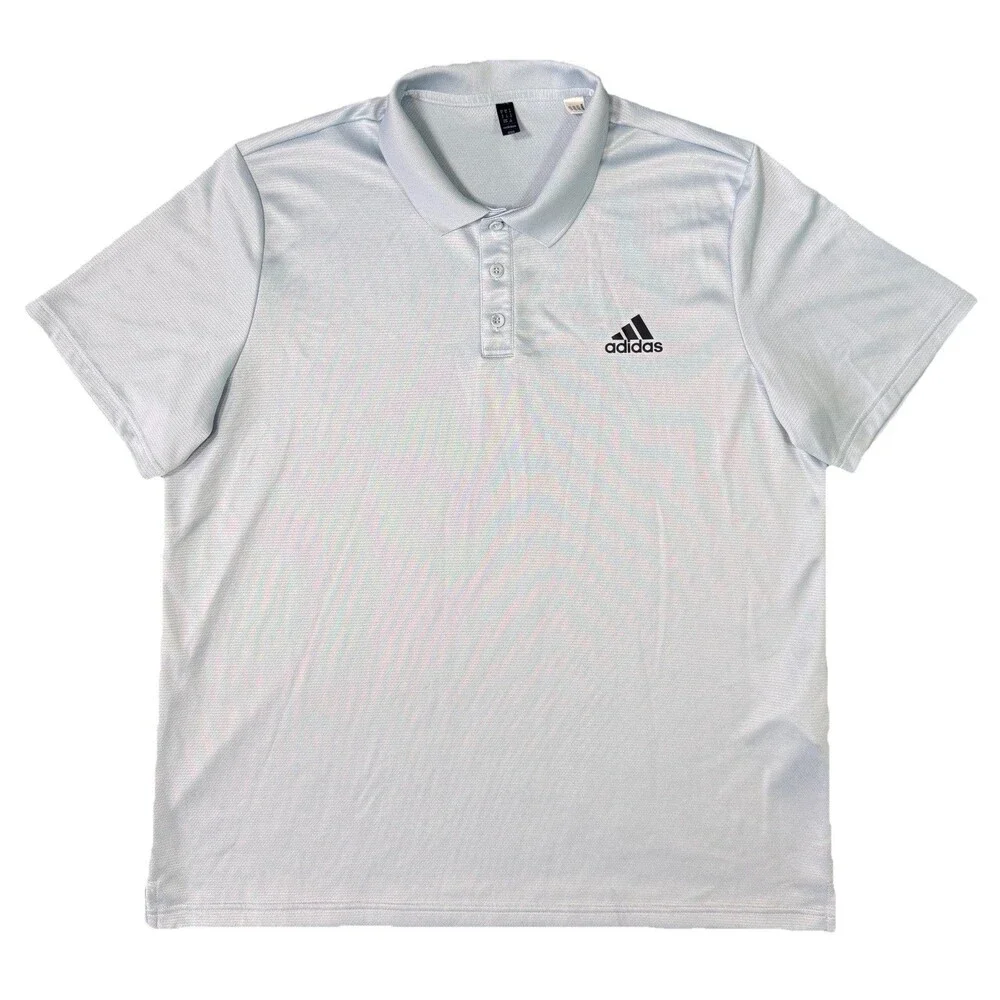 Adidas Golf Polo‎ Shirt Mens XL Light Blue Short Sleeve Outdoors Casual